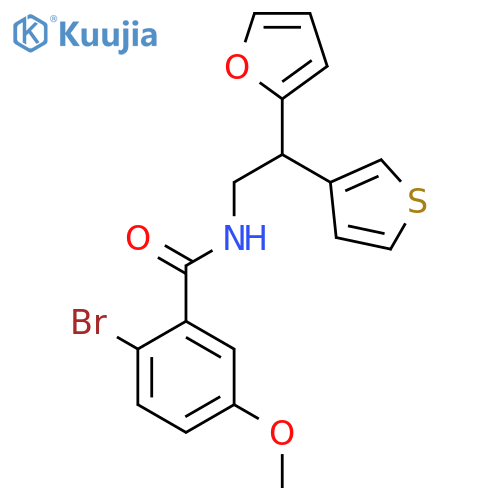 2-bromo-N-[2-(furan-2-yl)-2-(thiophen-3-yl)ethyl]-5-methoxybenzamide structure