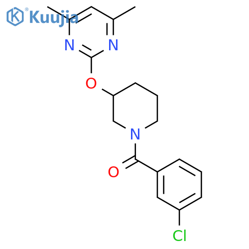 2-{[1-(3-chlorobenzoyl)piperidin-3-yl]oxy}-4,6-dimethylpyrimidine structure