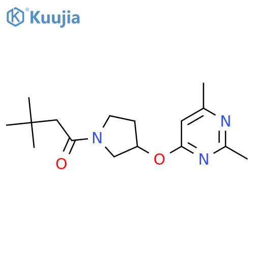 1-{3-[(2,6-Dimethylpyrimidin-4-yl)oxy]pyrrolidin-1-yl}-3,3-dimethylbutan-1-one structure