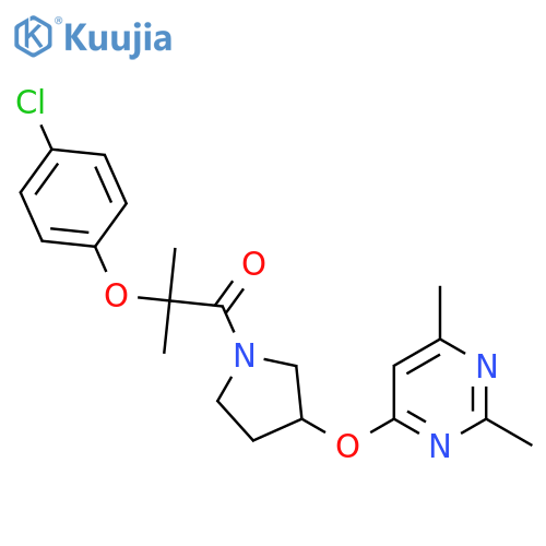 2-(4-Chlorophenoxy)-1-{3-[(2,6-dimethylpyrimidin-4-yl)oxy]pyrrolidin-1-yl}-2-methylpropan-1-one structure