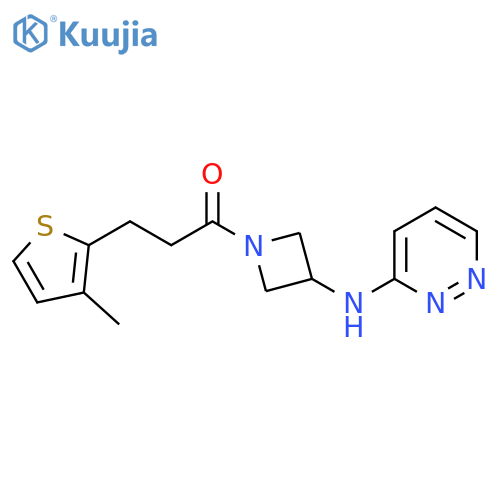 3-(3-methylthiophen-2-yl)-1-{3-(pyridazin-3-yl)aminoazetidin-1-yl}propan-1-one structure