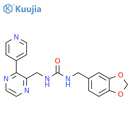 3-[(2H-1,3-benzodioxol-5-yl)methyl]-1-{[3-(pyridin-4-yl)pyrazin-2-yl]methyl}urea structure