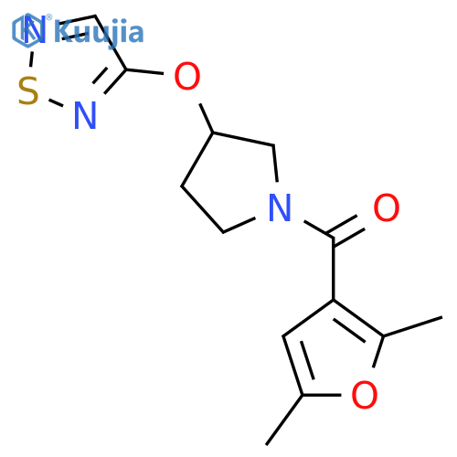 3-{[1-(2,5-Dimethylfuran-3-carbonyl)pyrrolidin-3-yl]oxy}-1,2,5-thiadiazole structure
