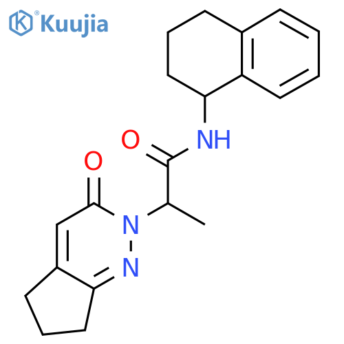 2-{3-oxo-2H,3H,5H,6H,7H-cyclopentacpyridazin-2-yl}-N-(1,2,3,4-tetrahydronaphthalen-1-yl)propanamide structure