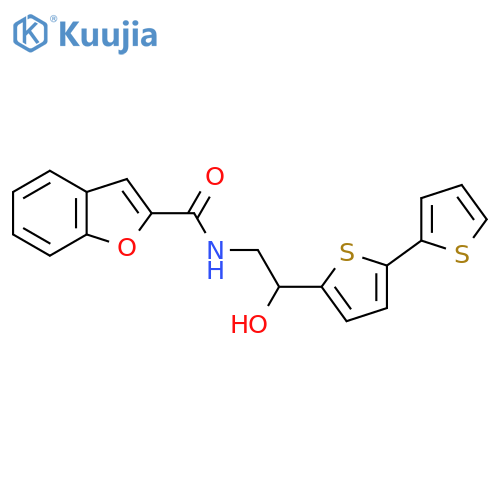 N-(2-{2,2'-bithiophene-5-yl}-2-hydroxyethyl)-1-benzofuran-2-carboxamide structure