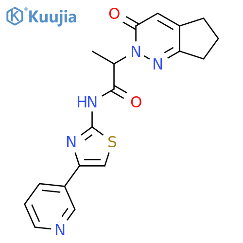 2-{3-oxo-2H,3H,5H,6H,7H-cyclopentacpyridazin-2-yl}-N-4-(pyridin-3-yl)-1,3-thiazol-2-ylpropanamide structure