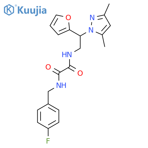 N-[2-(3,5-dimethyl-1H-pyrazol-1-yl)-2-(furan-2-yl)ethyl]-N'-[(4-fluorophenyl)methyl]ethanediamide structure