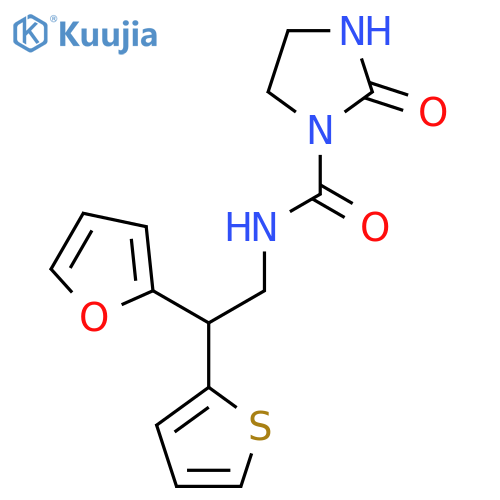 N-2-(furan-2-yl)-2-(thiophen-2-yl)ethyl-2-oxoimidazolidine-1-carboxamide structure