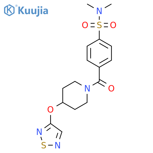 N,N-dimethyl-4-[4-(1,2,5-thiadiazol-3-yloxy)piperidine-1-carbonyl]benzene-1-sulfonamide structure