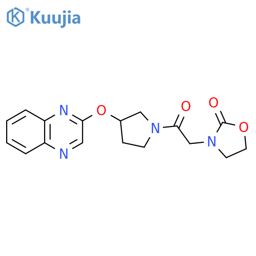 3-{2-Oxo-2-[3-(quinoxalin-2-yloxy)pyrrolidin-1-yl]ethyl}-1,3-oxazolidin-2-one structure