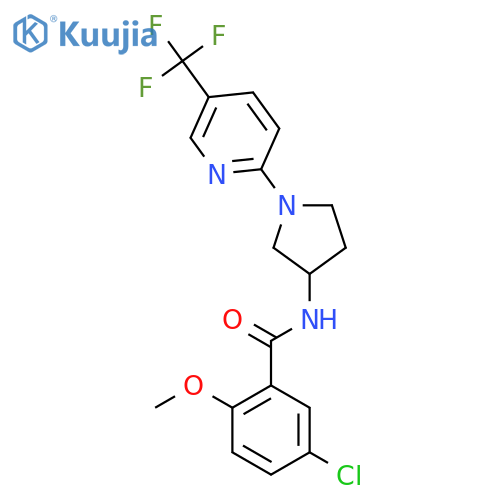 5-chloro-2-methoxy-N-{1-5-(trifluoromethyl)pyridin-2-ylpyrrolidin-3-yl}benzamide structure