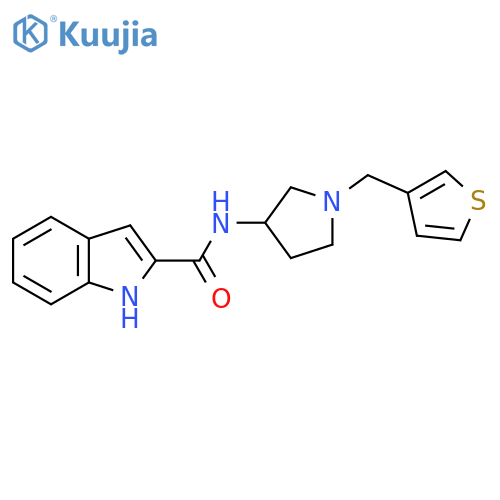 N-{1-[(thiophen-3-yl)methyl]pyrrolidin-3-yl}-1H-indole-2-carboxamide structure