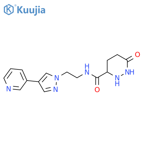 6-oxo-N-{2-4-(pyridin-3-yl)-1H-pyrazol-1-ylethyl}-1,6-dihydropyridazine-3-carboxamide structure
