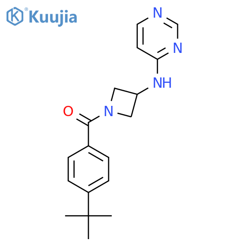 N-1-(4-tert-butylbenzoyl)azetidin-3-ylpyrimidin-4-amine structure