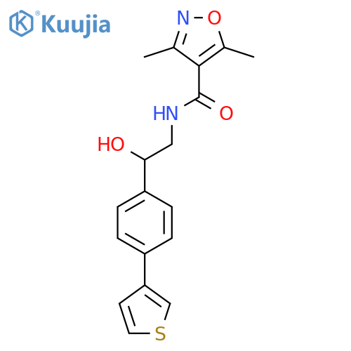 N-{2-hydroxy-2-4-(thiophen-3-yl)phenylethyl}-3,5-dimethyl-1,2-oxazole-4-carboxamide structure