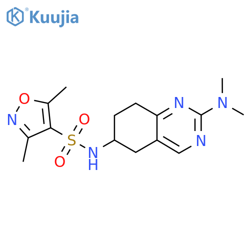 N-[2-(dimethylamino)-5,6,7,8-tetrahydroquinazolin-6-yl]-3,5-dimethyl-1,2-oxazole-4-sulfonamide structure
