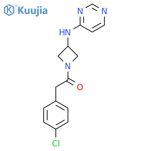 2-(4-chlorophenyl)-1-{3-(pyrimidin-4-yl)aminoazetidin-1-yl}ethan-1-one structure