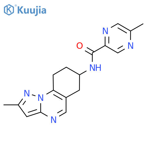 5-methyl-N-{2-methyl-6H,7H,8H,9H-pyrazolo[1,5-a]quinazolin-7-yl}pyrazine-2-carboxamide structure