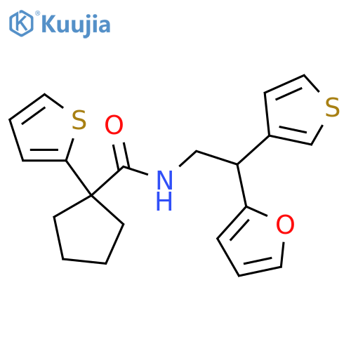 N-[2-(furan-2-yl)-2-(thiophen-3-yl)ethyl]-1-(thiophen-2-yl)cyclopentane-1-carboxamide structure