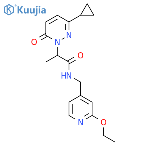 2-(3-cyclopropyl-6-oxo-1,6-dihydropyridazin-1-yl)-N-[(2-ethoxypyridin-4-yl)methyl]propanamide structure