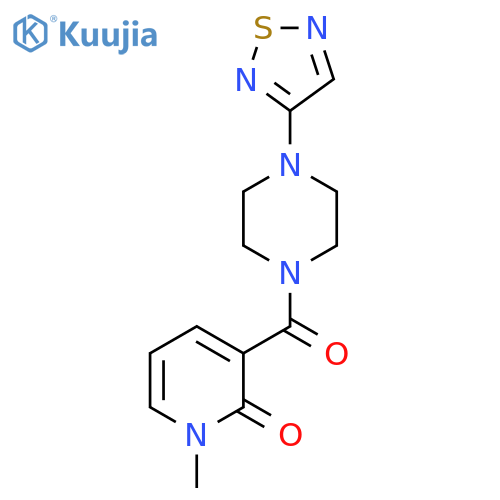1-methyl-3-4-(1,2,5-thiadiazol-3-yl)piperazine-1-carbonyl-1,2-dihydropyridin-2-one structure