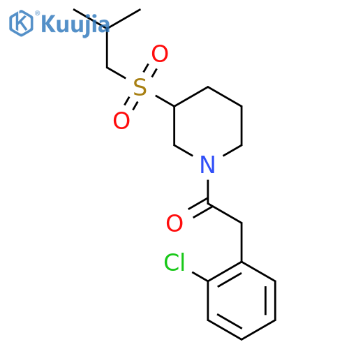 2-(2-chlorophenyl)-1-3-(2-methylpropanesulfonyl)piperidin-1-ylethan-1-one structure