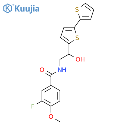 N-(2-{2,2'-bithiophene-5-yl}-2-hydroxyethyl)-3-fluoro-4-methoxybenzamide structure