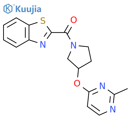 2-{3-[(2-Methylpyrimidin-4-yl)oxy]pyrrolidine-1-carbonyl}-1,3-benzothiazole structure