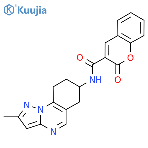 N-{2-methyl-6H,7H,8H,9H-pyrazolo[1,5-a]quinazolin-7-yl}-2-oxo-2H-chromene-3-carboxamide structure