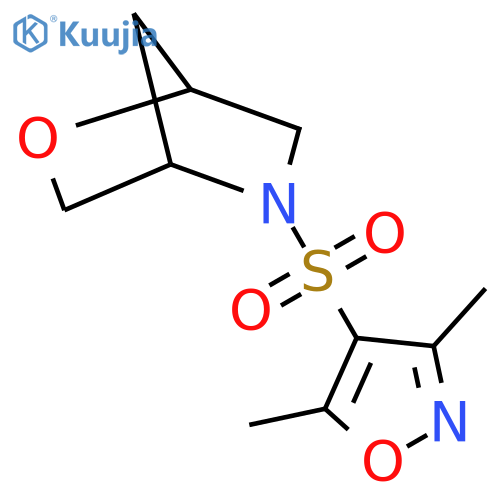 5-[(3,5-dimethyl-1,2-oxazol-4-yl)sulfonyl]-2-oxa-5-azabicyclo[2.2.1]heptane structure