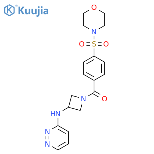 N-{1-4-(morpholine-4-sulfonyl)benzoylazetidin-3-yl}pyridazin-3-amine structure