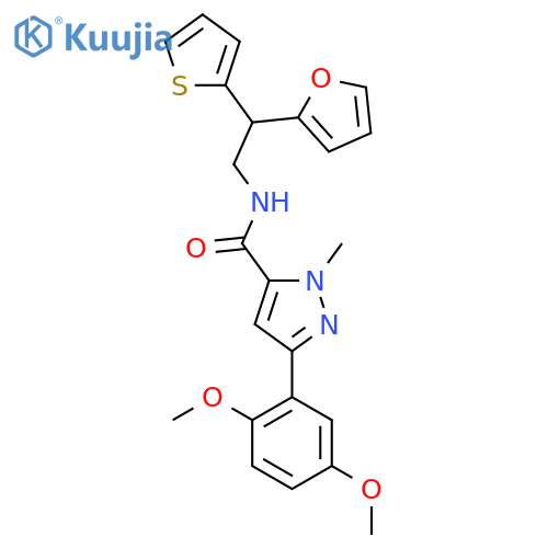 3-(2,5-dimethoxyphenyl)-N-2-(furan-2-yl)-2-(thiophen-2-yl)ethyl-1-methyl-1H-pyrazole-5-carboxamide structure