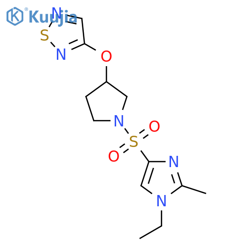3-({1-[(1-ethyl-2-methyl-1H-imidazol-4-yl)sulfonyl]pyrrolidin-3-yl}oxy)-1,2,5-thiadiazole structure