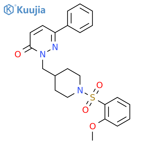 2-{1-(2-methoxybenzenesulfonyl)piperidin-4-ylmethyl}-6-phenyl-2,3-dihydropyridazin-3-one structure