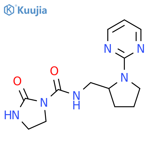 2-oxo-N-{[1-(pyrimidin-2-yl)pyrrolidin-2-yl]methyl}imidazolidine-1-carboxamide structure