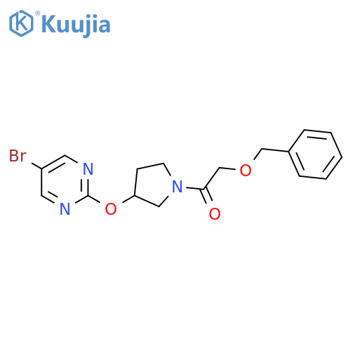 2-(Benzyloxy)-1-{3-[(5-bromopyrimidin-2-yl)oxy]pyrrolidin-1-yl}ethan-1-one structure