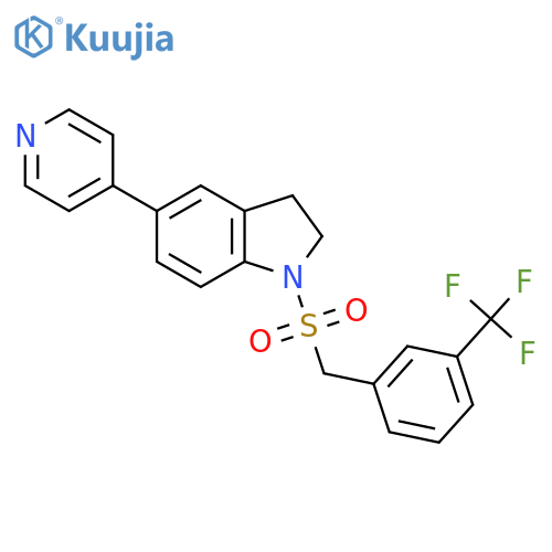5-(Pyridin-4-yl)-1-((3-(trifluoromethyl)benzyl)sulfonyl)indoline structure