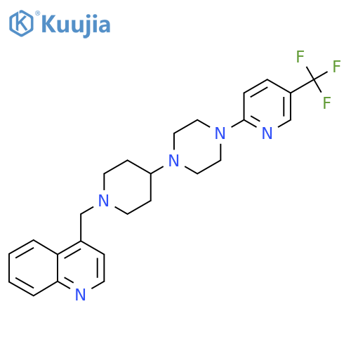 4-[(4-{4-[5-(Trifluoromethyl)pyridin-2-yl]piperazin-1-yl}piperidin-1-yl)methyl]quinoline structure
