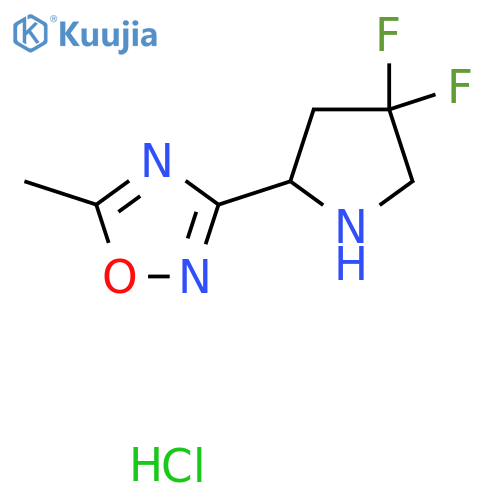 3-(4,4-Difluoropyrrolidin-2-yl)-5-methyl-1,2,4-oxadiazole hydrochloride structure
