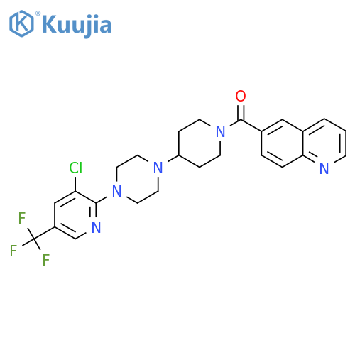 6-(4-{4-[3-Chloro-5-(trifluoromethyl)pyridin-2-yl]piperazin-1-yl}piperidine-1-carbonyl)quinoline structure