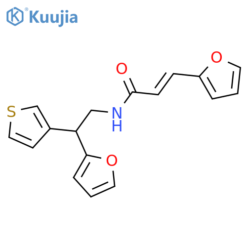 (2E)-3-(furan-2-yl)-N-2-(furan-2-yl)-2-(thiophen-3-yl)ethylprop-2-enamide structure