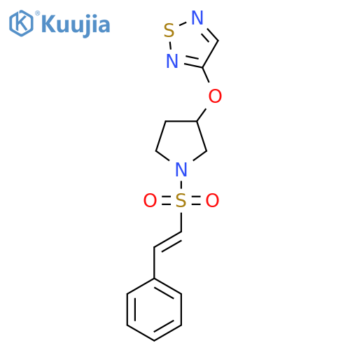 3-({1-[(E)-2-phenylethenesulfonyl]pyrrolidin-3-yl}oxy)-1,2,5-thiadiazole structure
