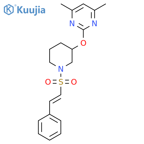 4,6-dimethyl-2-({1-[(E)-2-phenylethenesulfonyl]piperidin-3-yl}oxy)pyrimidine structure