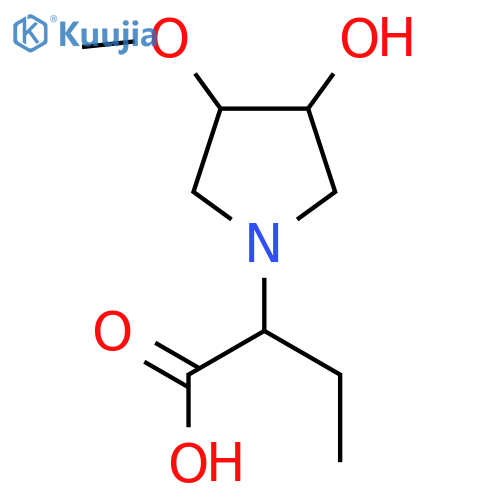 2-(3-Hydroxy-4-methoxypyrrolidin-1-yl)butanoic acid structure