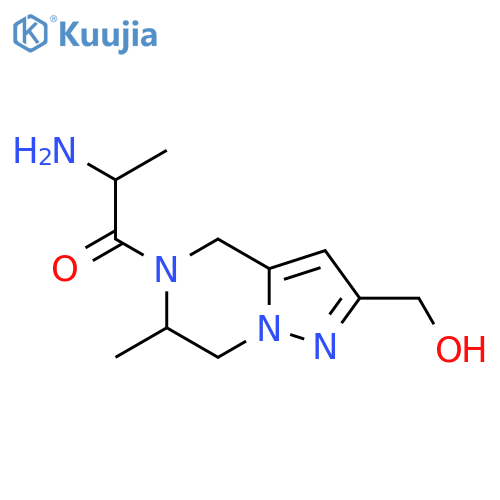 2-Amino-1-(2-(hydroxymethyl)-6-methyl-6,7-dihydropyrazolo[1,5-a]pyrazin-5(4H)-yl)propan-1-one structure