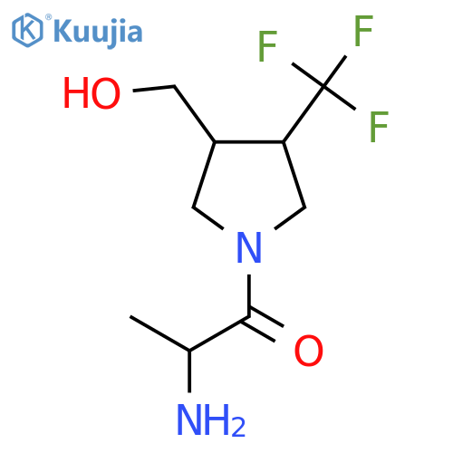 2-Amino-1-(3-(hydroxymethyl)-4-(trifluoromethyl)pyrrolidin-1-yl)propan-1-one structure