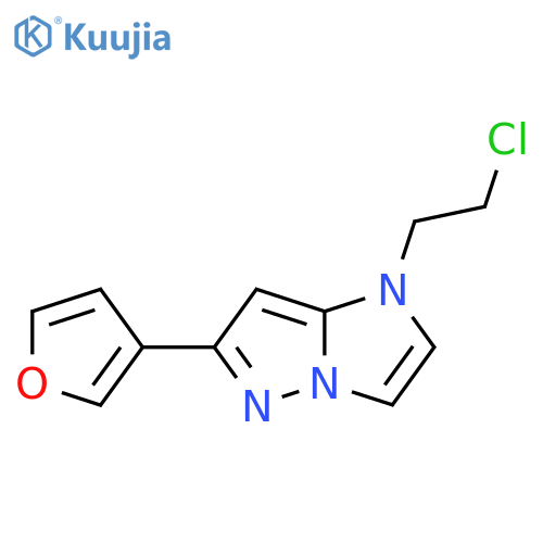 1-(2-chloroethyl)-6-(furan-3-yl)-1H-imidazo[1,2-b]pyrazole structure