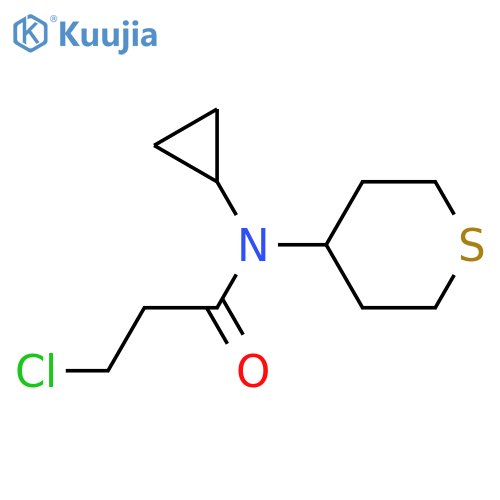 3-chloro-N-cyclopropyl-N-(tetrahydro-2H-thiopyran-4-yl)propanamide structure