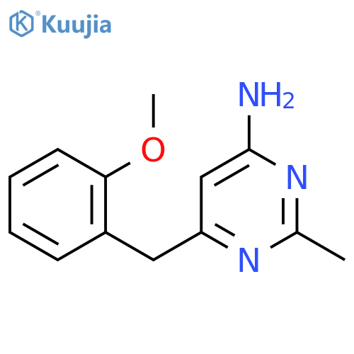 6-[(2-Methoxyphenyl)methyl]-2-methylpyrimidin-4-amine structure