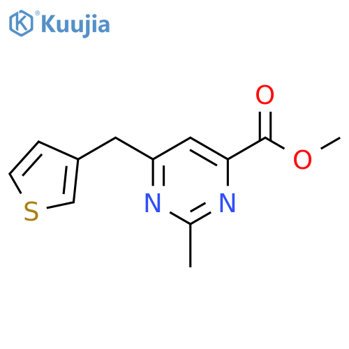 Methyl 2-methyl-6-[(thiophen-3-yl)methyl]pyrimidine-4-carboxylate structure